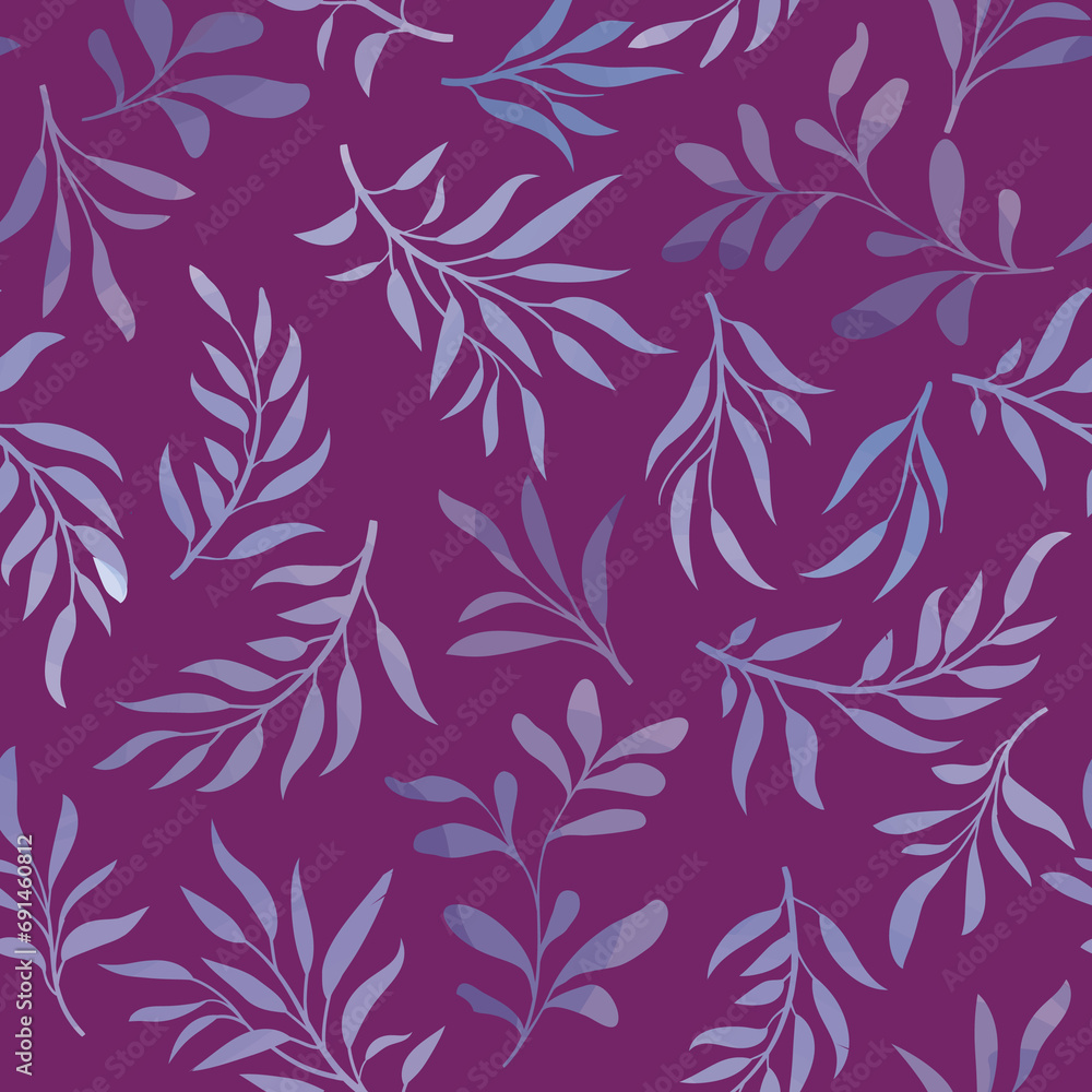 Floral seamless pattern. Branch with leaves gentle autumnal texture. Flourish nature summer garden textured leaves background Floral seamless pattern. Branch with leaves gentle autumnal texture. Flourish nature summer garden textured leaves background