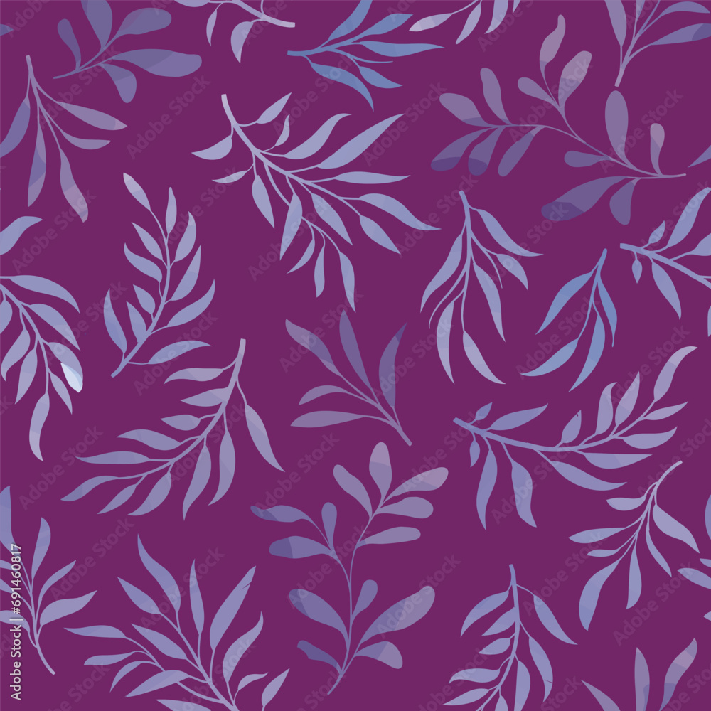 Floral seamless pattern. Branch with leaves gentle autumnal texture. Flourish nature summer garden textured leaves background Floral seamless pattern. Branch with leaves gentle autumnal texture. Flourish nature summer garden textured leaves background