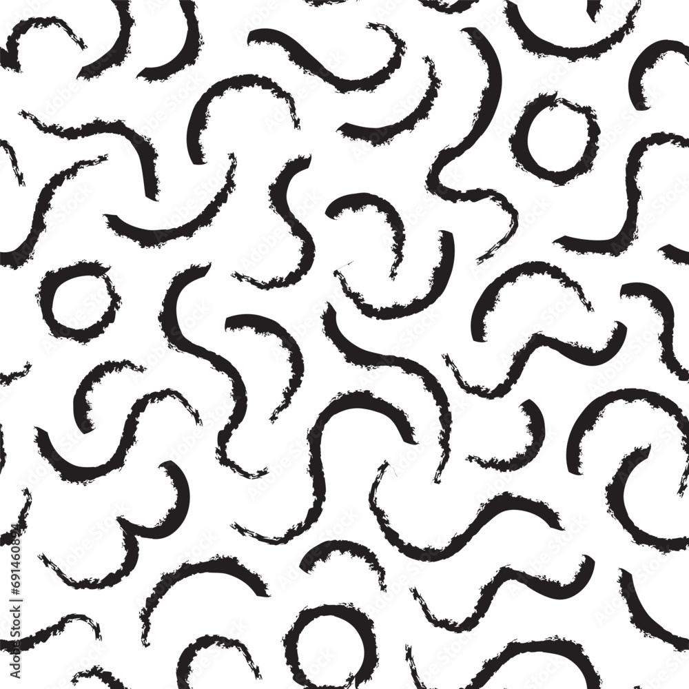 Abstract swirl lines and dots seamless pattern. Trendy textured print with swirl lines. Artistic stylish vector seamless background design. Chaotic ink brush ripple stamp decorative texture. Abstract swirl lines and dots seamless pattern. Trendy textured print with swirl lines. Artistic stylish vector seamless background design. Chaotic ink brush ripple stamp decorative texture.