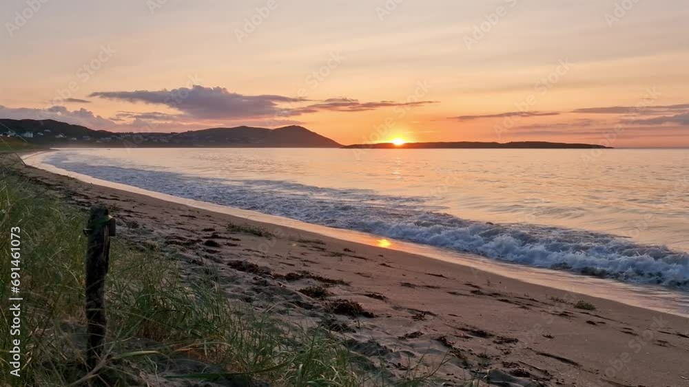 Beautiful sunset at Portnoo Narin beach in County Donegal - Ireland Beautiful sunset at Portnoo Narin beach in County Donegal - Ireland
