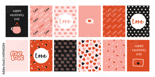 set of cards with hearts. For Valentine’s Day 