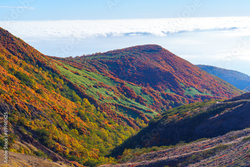 紅葉の那須岳登山 日本百名山
