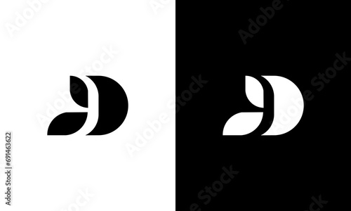 initials d and k leaf logo design in black and white logo design vector photo