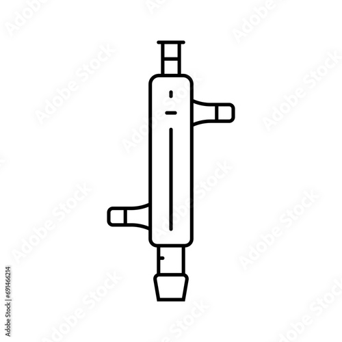 water condenser chemical glassware lab line icon vector. water condenser chemical glassware lab sign. isolated contour symbol black illustration