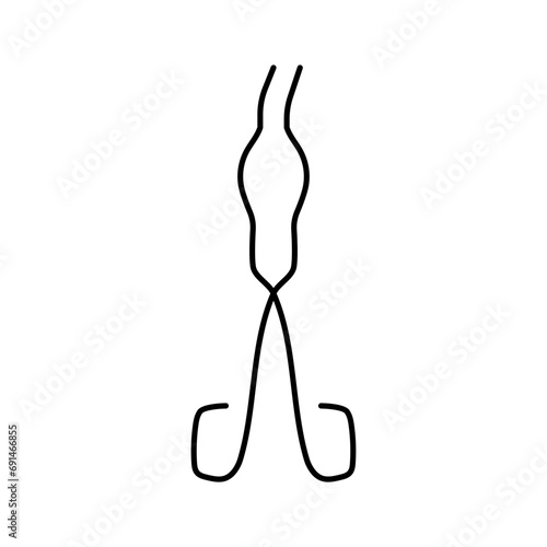 crucible tongs chemical glassware lab line icon vector. crucible tongs chemical glassware lab sign. isolated contour symbol black illustration