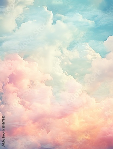 Beautiful Blue Sky with Fluffy White Clouds - A Serene and Tranquil Representation of Nature’s Beauty