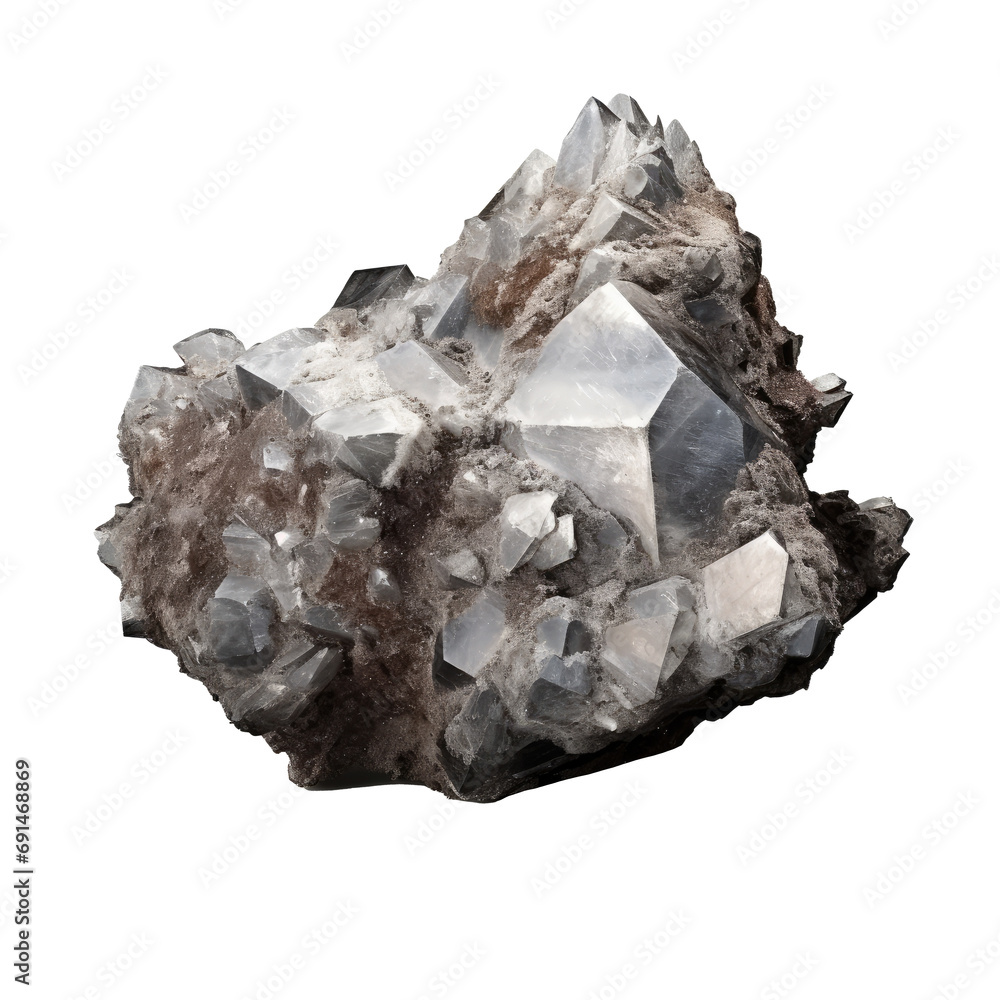 Raw palladium crystals with a silvery shine