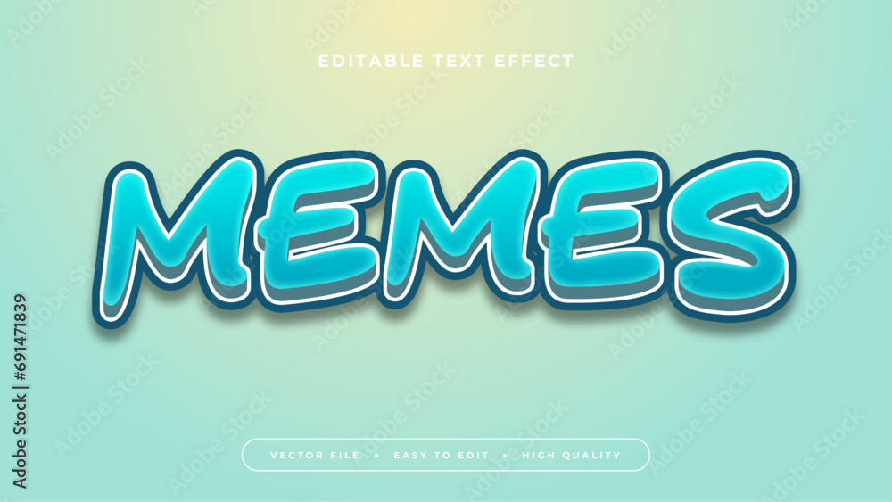 Blue and yellow memes 3d editable text effect - font style. Text effect for social media, post, story, feed, video, and template Blue and yellow memes 3d editable text effect - font style. Text effect for social media, post, story, feed, video, and template