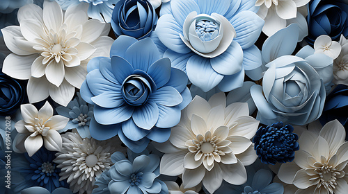 Fondo de flores blancas y azules photo