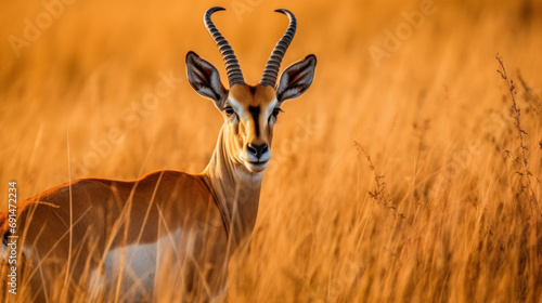 Grassy Plains' Watcher: Cubist Antelope photo