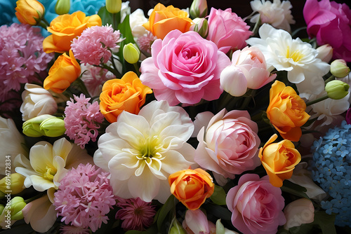 spring  flowers in bouquets nature  inspiration  bright colors  a clear picture without blurring  