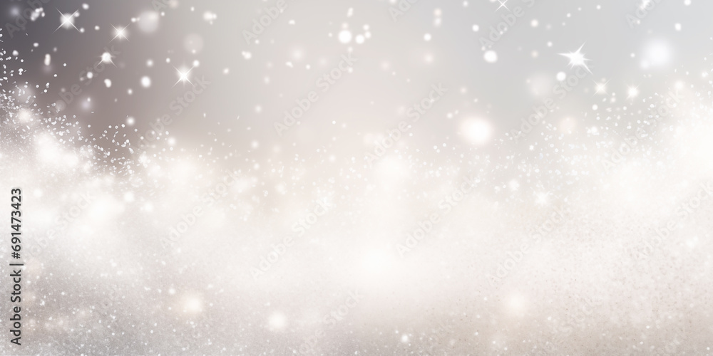White glitter with shiny sparkles winter background