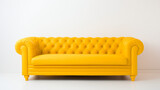 Yellow couch isolated on white background