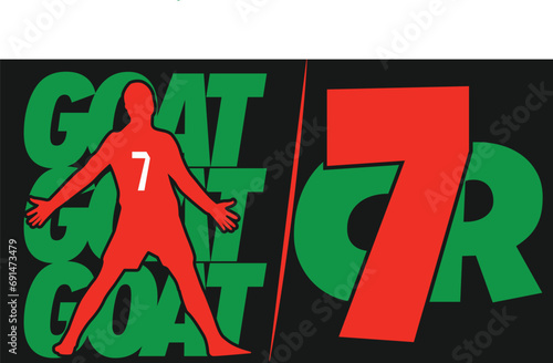 CR7  vector t-shirt design. Goat edition.