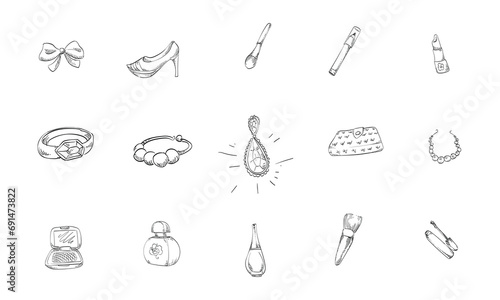 makeup tools handdrawn collection