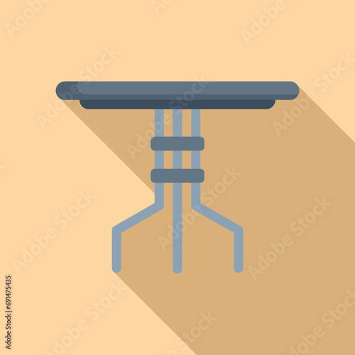Metal outdoor table icon flat vector. Summer yard. Plan above space