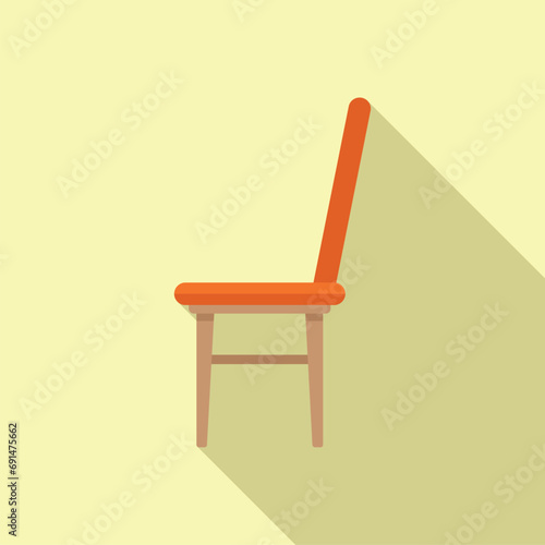 Outdoor chair icon flat vector. Picnic home furniture. Park parasol