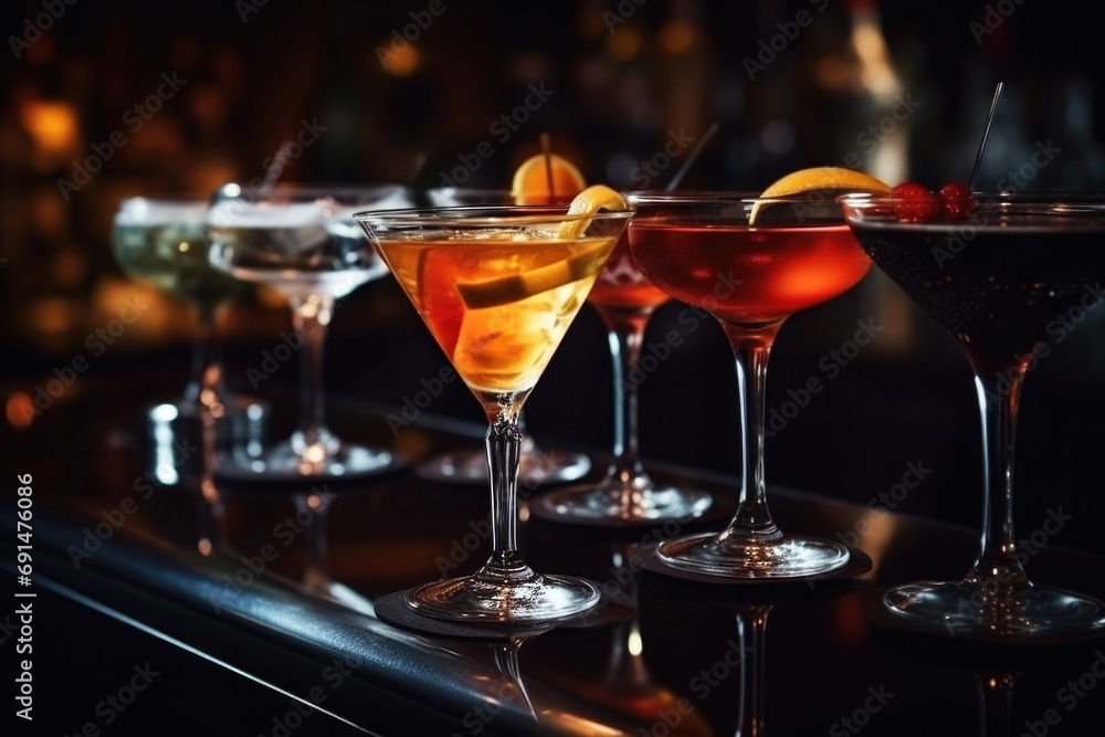 Cold Brew Martini Cocktails at the bar close up Cold Brew Martini Cocktails at the bar close up