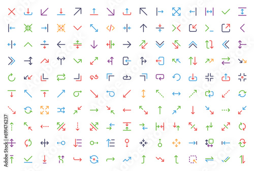 Arrows icon set. Pixel-Perfect