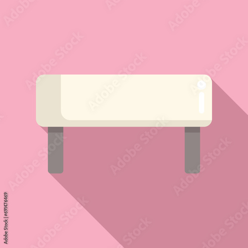 Soft textile bench icon flat vector. Parasol wooden patio. Seating park
