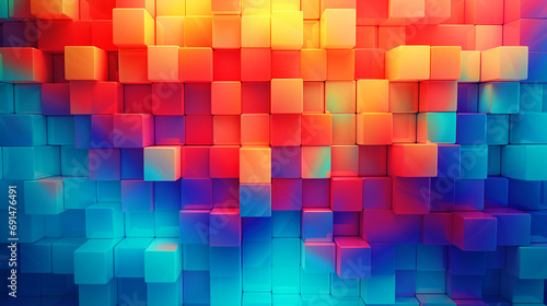 Colorful cubical background - ai generative