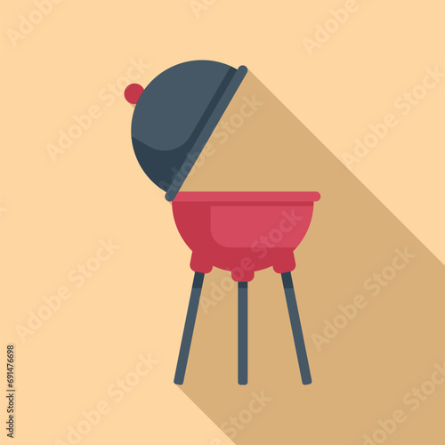 Bbq equipment icon flat vector. Park space patio. Home picnic