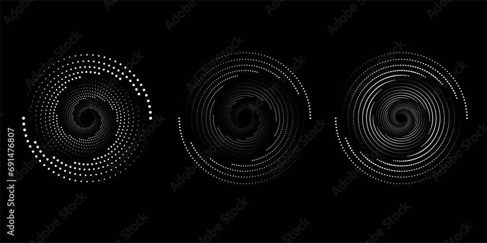 Circular spiral sound wave rhythm from lines.vector illustration - obrazy, fototapety, plakaty 