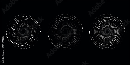 Circular spiral sound wave rhythm from lines.vector illustration photo
