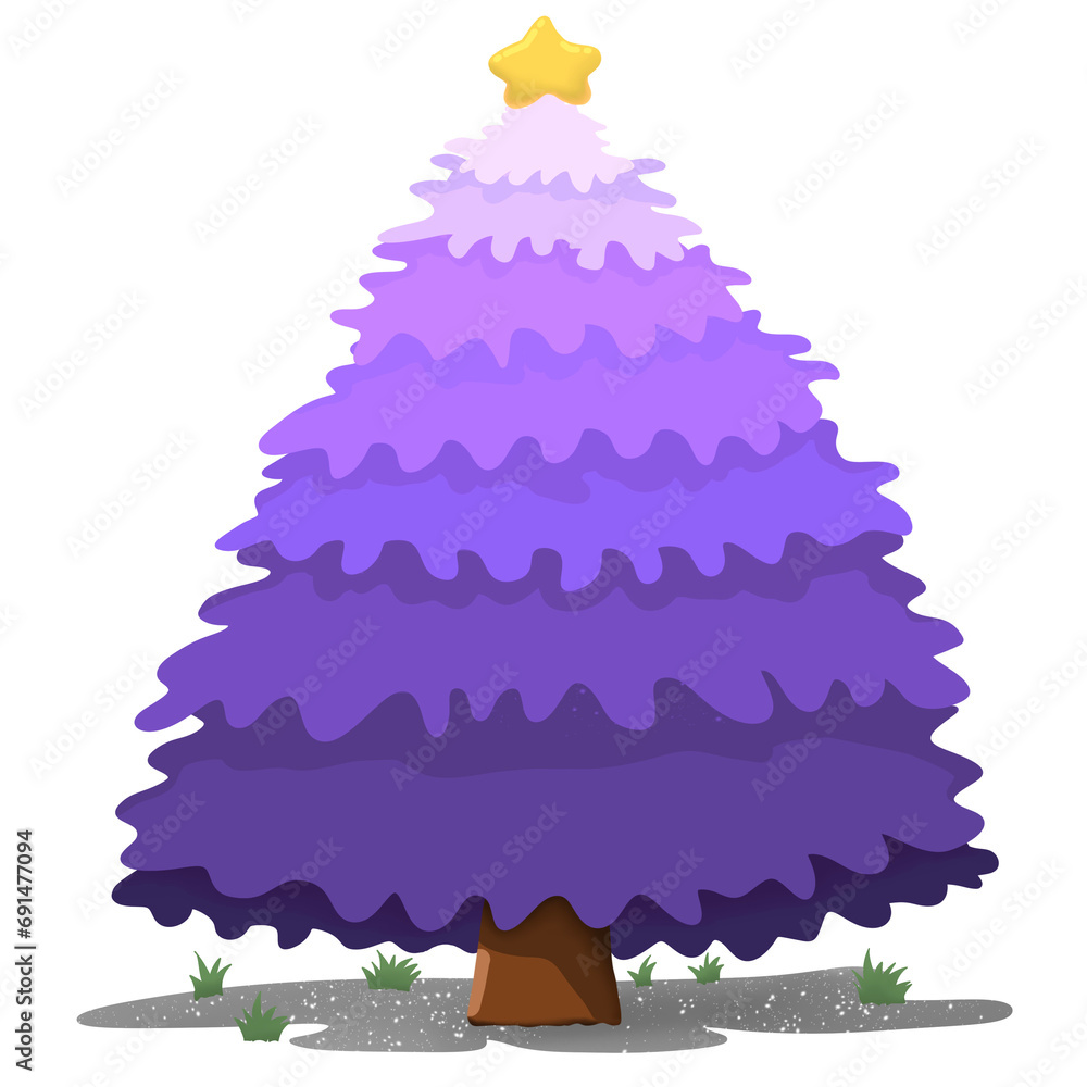 Design Christmas Trees Decor using ball, snow, snowflake, star with a Christmas theme. Design Christmas Trees Decor using ball, snow, snowflake, star with a Christmas theme.