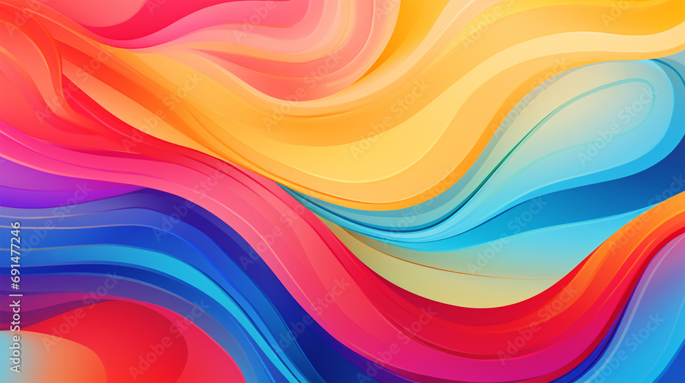 Colorful wavy pattern background - ai generative