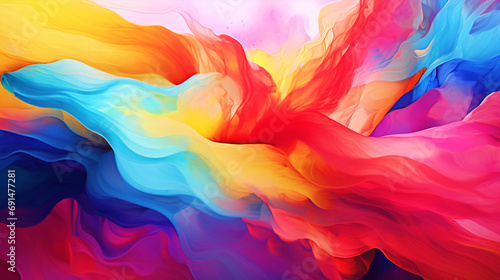 Colorful wavy pattern background - ai generative photo