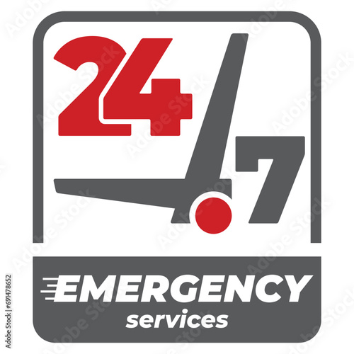 24 Hour Emergency Service Label Design