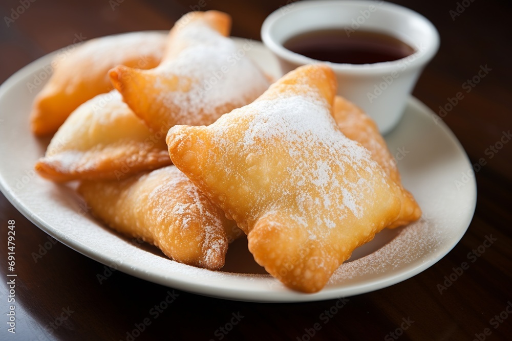 Sopapillas: Sweet Fried Pastry Served with Honey or Powdered Sugar Sopapillas: Sweet Fried Pastry Served with Honey or Powdered Sugar