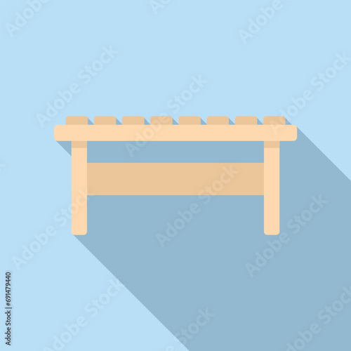 Bench furniture icon flat vector. Hammock parasol architect. Space home