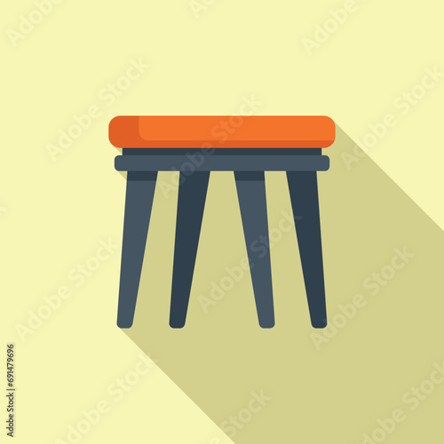 Parasol space furniture icon flat vector. Wood picnic. Deck metal bench