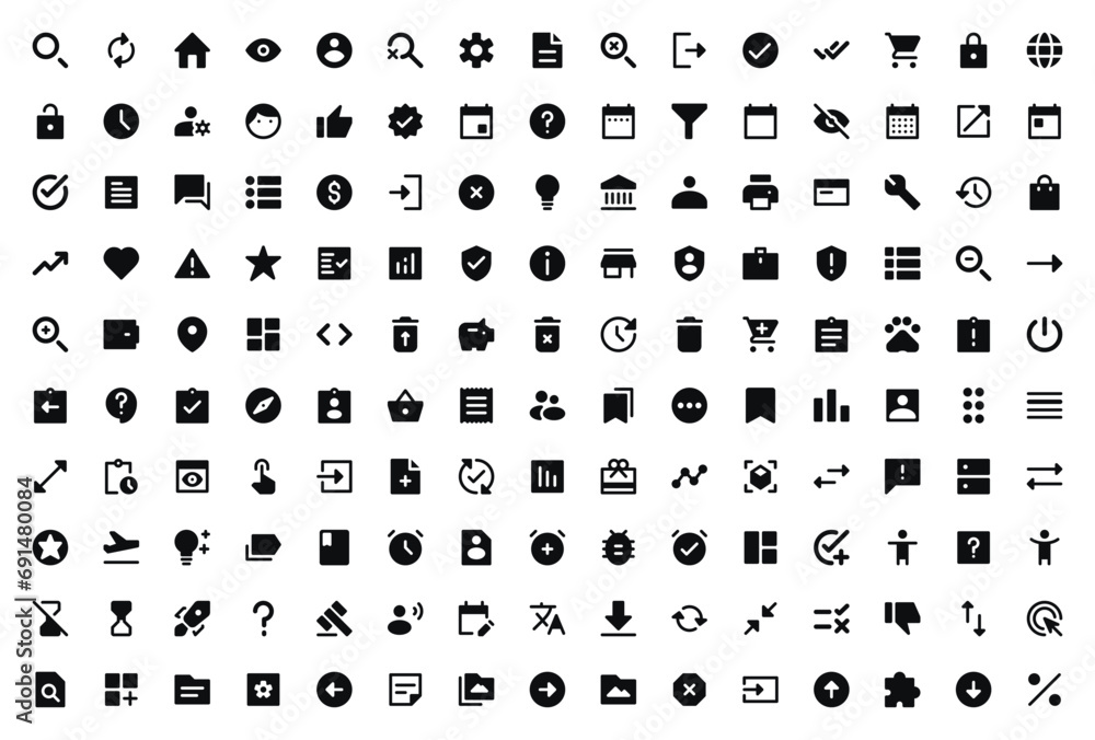 Fototapeta premium User interface icon set. Pixel Perfect