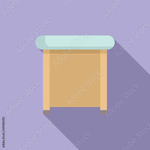Backless chair icon flat vector. Outdoor furniture. Parasol veranda