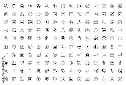 User interface icon set. Pixel Perfect