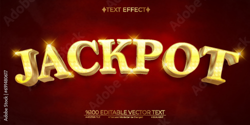 Gold Jackpot Editable Vector 3D Text Effect