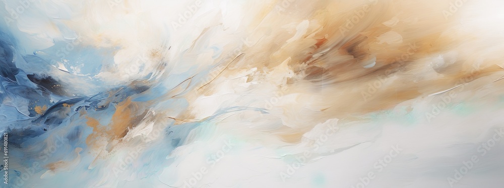 Blue beige color acrylic abstraction. Expressive aesthetics. Beautiful pastel colors background. Modern Art.