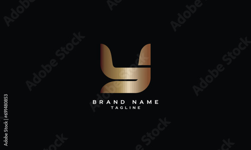 BY, YB, Abstract initial monogram letter alphabet logo design