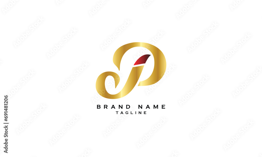 Fototapeta premium JP, PJ, Abstract initial monogram letter alphabet logo design