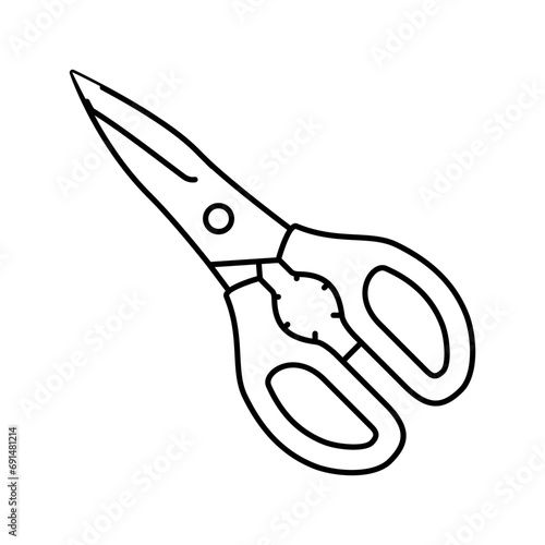 kitchen shears kitchen cookware line icon vector. kitchen shears kitchen cookware sign. isolated contour symbol black illustration