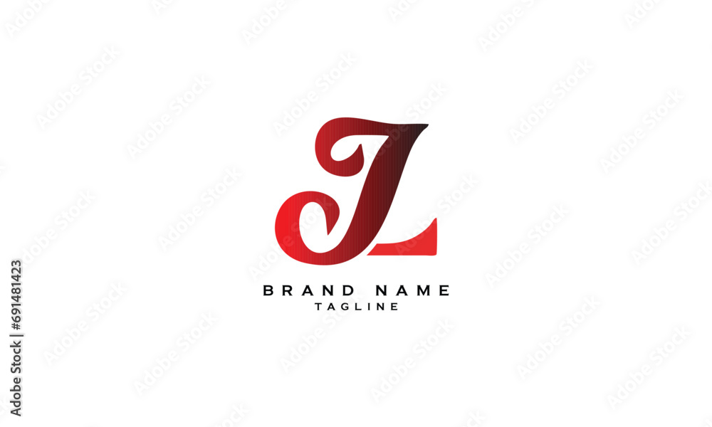 Fototapeta premium JZ, ZJ, Abstract initial monogram letter alphabet logo design