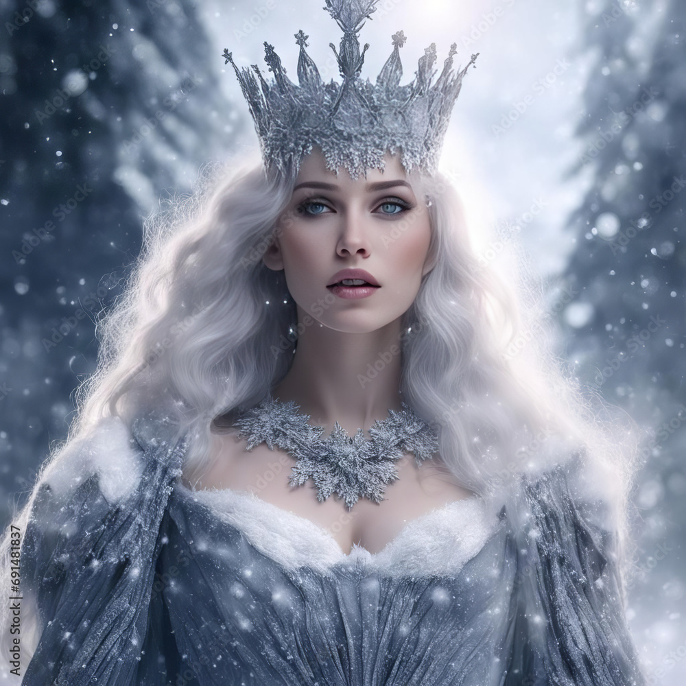 Queen winter in an ice crown.