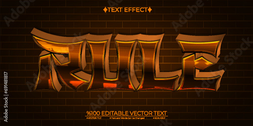 Old Rule Editable Vector 3D Text Effect