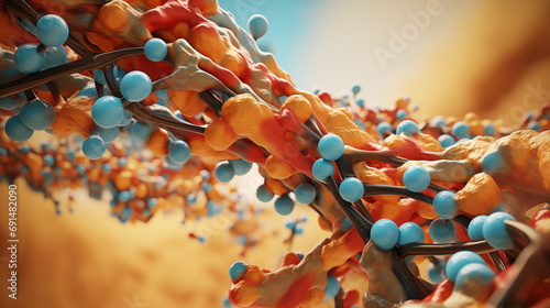 A 3D animation depicting the accumulation of adenosine triphosphate photo