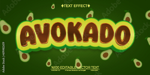 Avokado Editable Vector 3D Text Effect