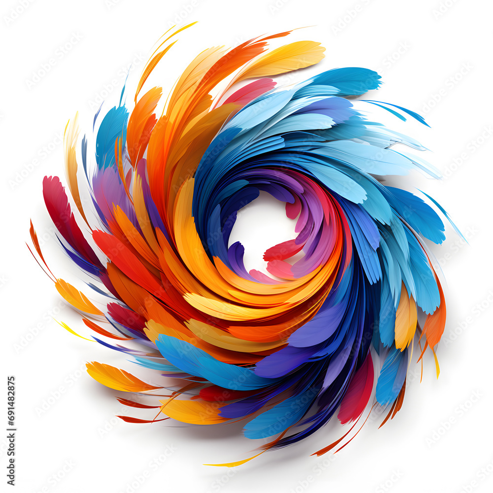 Colorful feathers whirpool swirl logo