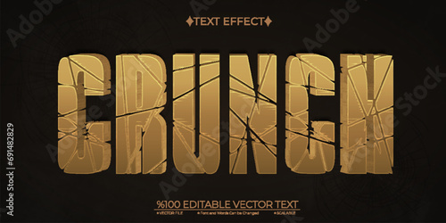 Old Crunch Editable Vector 3D Text Effect photo